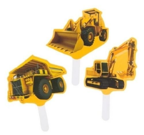 CakeDrake CONSTRUCTION Zone Dump Truck BullDozer 12 CupCake Pics Picks Toppers Decors CakeDrake CONSTRUCTION Zone Dump Truck BullDozer 12 CupCake Pics Picks Toppers Decors