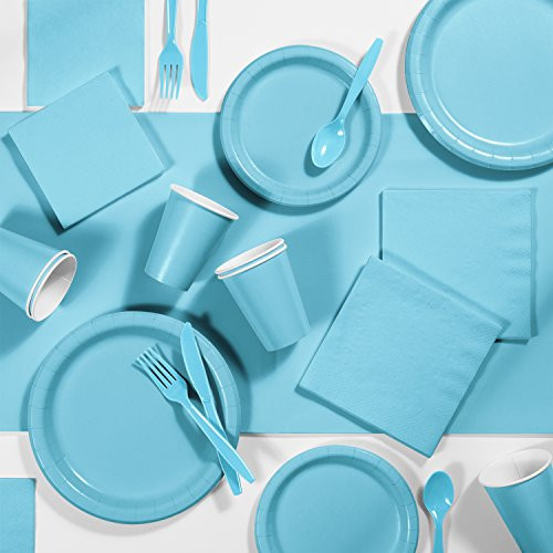 Bermuda Blue Party Supplies Kit Serves 24