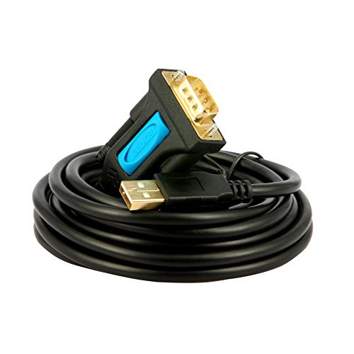 TECHTOO USB 2.0 to RS232 DB9 Serial MALE A Converter Adapter Serial Cable (16ft) with FTDI Chipset Gold Plated for Win10/8.1/8/7/Vista/XP/2000/Andorid/Linux/Mac OS X10.6 & Above