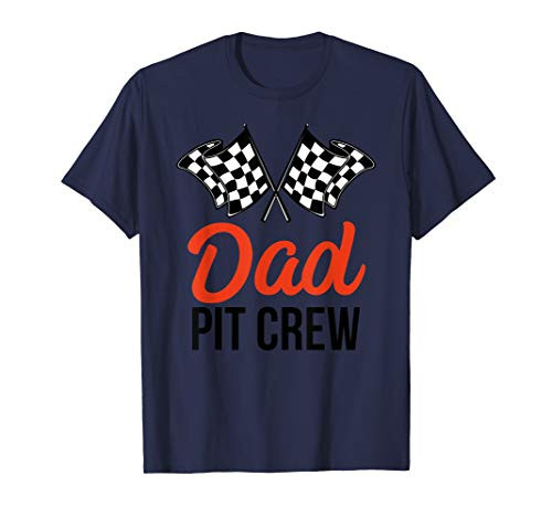 Mens Dad Pit Crew   Funny Hosting Car Race Birthday Party T-Shirt