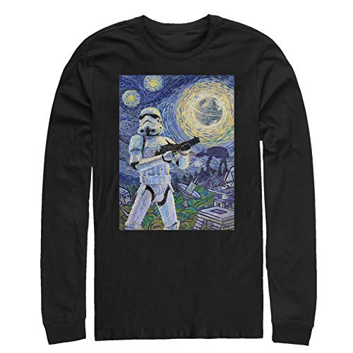 Mens Star Wars Stormtrooper Starry Night Long Sleeve Shirt - Black - Large
