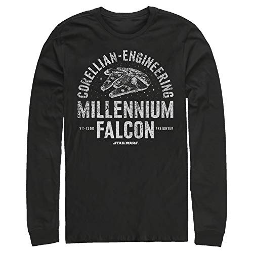 Mens Star Wars Millennium Falcon Corellian Engineering Long Sleeve Shirt - Black - X Large
