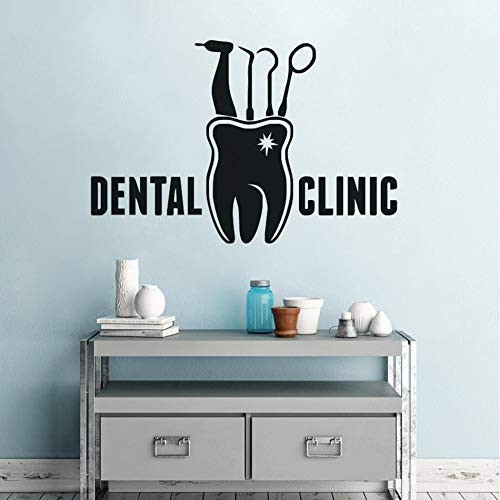 zksu Vinyl Wall Sticker Dental Clinic Logo Mural Stomatology Decal Dental Care Shop Decoration Removable 102X39Cm