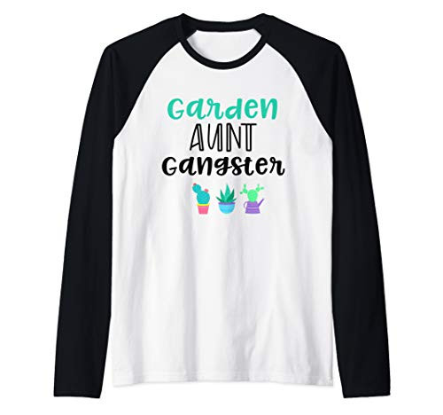 Gardening Garden t shirts for Women Aunt Gangster Gifts Raglan Baseball Tee