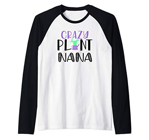 Retirement Gardening Gift for Women Garden Crazy Plant Nana Raglan Baseball Tee