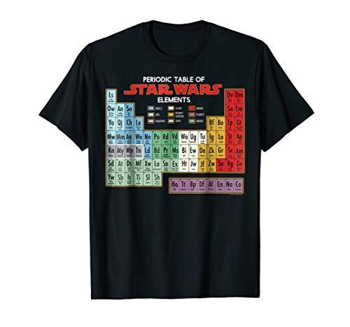 Mens Star Wars Periodic Table of Elements Graphic T-Shirt XL Black
