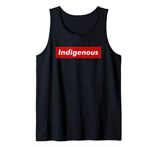 Native Indigenous Red Block Background with White Letters Tank Top