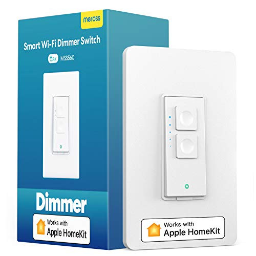 meross Smart Dimmer Switch Single Pole Supports Apple HomeKit Alexa Google Assistant  and  SmartThings 2.4Ghz WiFi Light Switch for Dimmable LED Neutral Wire Required Remote Control Schedule 1 Pack