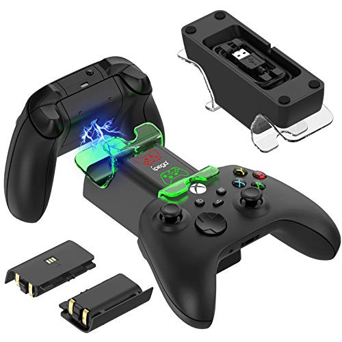 Controller Charger Dock for Xbox Series X Xbox Series S with 2x1400mAh Battery Pack MENEEA Dual Charging Stand Station Accessories with Large Capacity Rechargeable Battery and Cover