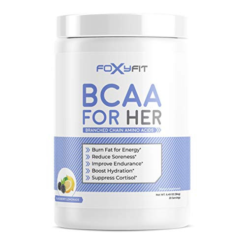FoxyFit BCAA for Her   Branched Chain Amino Acids for Women to Boost Hydration and Reduce Soreness BlackBerry Lemonade  BCAA Powder - 20 Servings