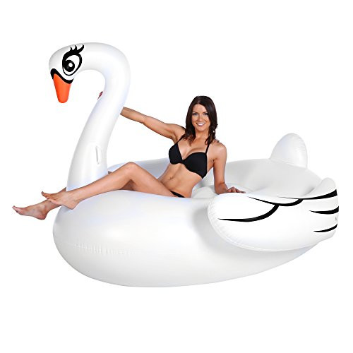 Kangaroo's Giant Swan Pool Float; 8.5 Foot Inflatable Raft