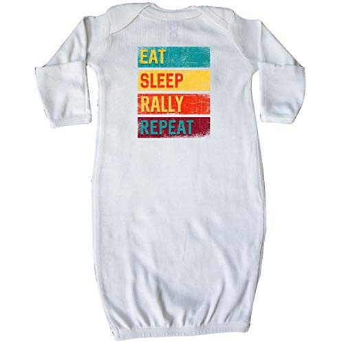 inktastic Eat Sleep Rally Repeat Newborn Layette White 3980d