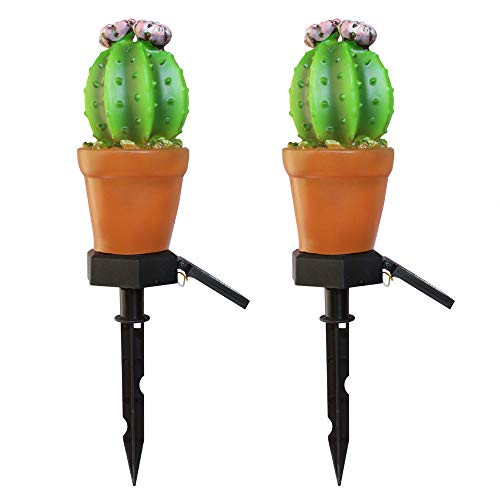 无 2Pcs Solar Garden Lights Cactus Solar Path Light Pineapple Night Lights Lawn Lamp Outdoor Ground Lights Waterproof Led Solar Powered Decoration for Garden Yard Pathway Patio Decor
