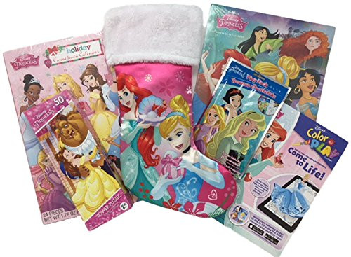 Disney Princess Christmas Stocking Stuffer Bundle Gift Set 7 Pieces