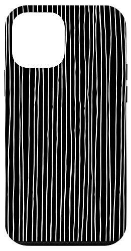 iPhone 12 mini Thin Stripes Lines Minimalist Black and White Pattern Case
