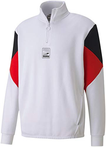 PUMA Mens Rebel Fleece Half-Zip White XL