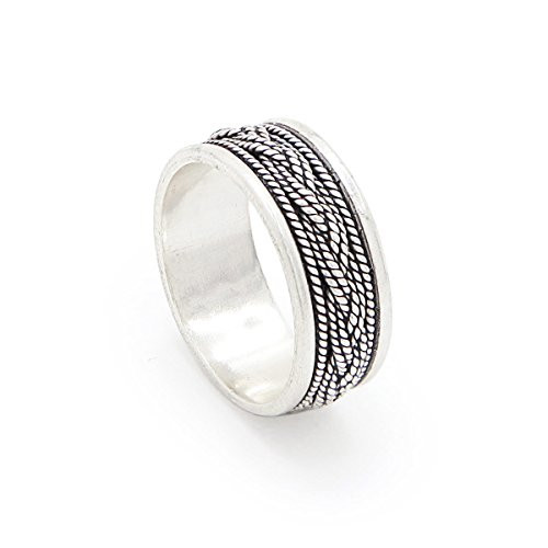 925 Sterling Silver Filigree Braided Band-Handmade Artisan Ring 5 925 Sterling Silver Filigree Braided Band-Handmade Artisan Ring 5