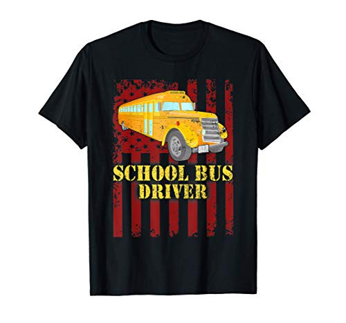 School Bus Driver American Flag Shirt - School Bus Driver T-Shirt