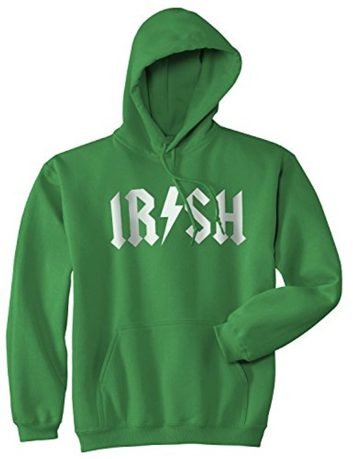 Irish Rockstar Hoodie Funny Saint Patricks Day Shamrock Clover Shenanigans Shirt  Green  - XL