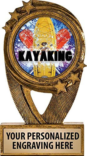 Crown Awards Gold Kayaking Trophies 5 inch  H Resin Kayaking Trophy Engraving Included Prime