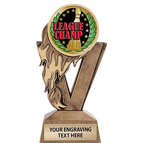 Crown Awards Gold Bowling League Champ Trophies 6.25 inch  H Custom Fireball Bowling League Champ Trophy Prime