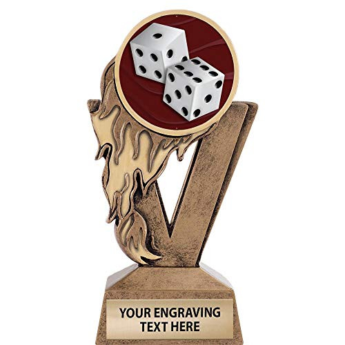 Crown Awards Gold Dice Trophies 6.25 inch H Custom Fireball Dice Trophy Prime Crown Awards Gold Dice Trophies 6.25 inch H Custom Fireball Dice Trophy Prime