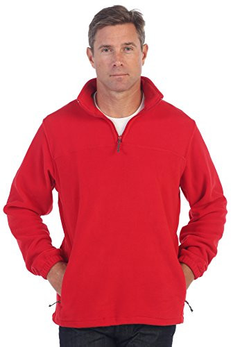 Gioberti Mens Half Zip Polar Fleece Jacket Red X-Large