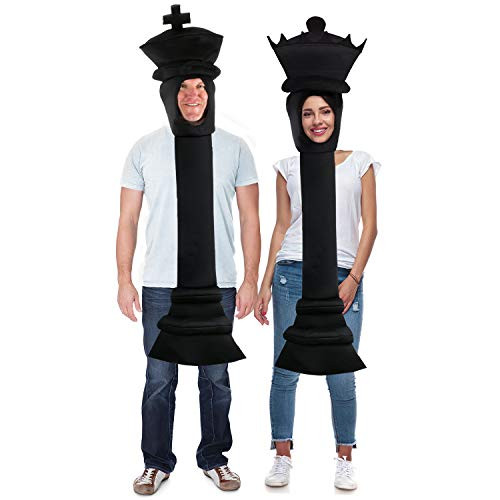 Tigerdoe King and Queen Card Costume - Couples Costume - Chess Costume - Poker Cards Costume - Chess Piece Hats - King  and  Queen of Hearts  2 Pk Chess Costume