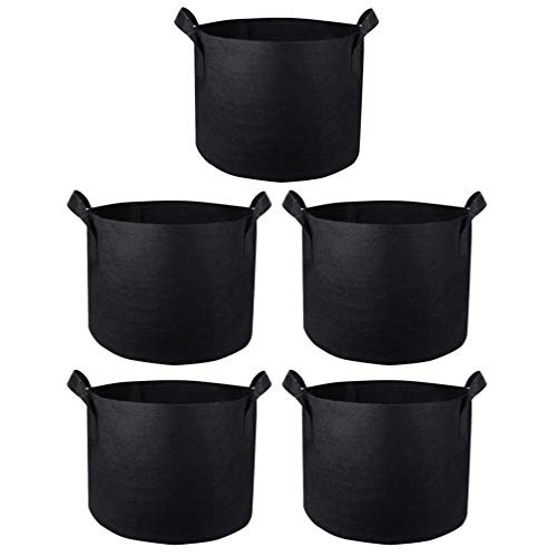 HEMOTON 5 Pcs Vegetable Flower Plant Grow Bags Garden Grow Bag Fabrics Planting Bag Raised Garden Bed Vegetable Seedling Bag Planter Pot 7 Gallon HEMOTON 5 Pcs Vegetable Flower Plant Grow Bags Garden Grow Bag Fabrics Planting Bag Raised Garden Bed Vegetable Seedling Bag Planter Pot 7 Gallon