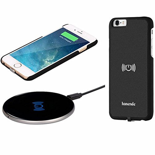 Wireless Charger Kit for iPhone 6 Plus hanende Sleep-Friendly Metal Aluminum Qi Wireless Charging Pad and Wireless Receiver Case for iPhone 6 Plus or iPhone 6S Plus Black Wireless Charger Kit for iPhone 6 Plus hanende Sleep-Friendly Metal Aluminum Qi Wireless Charging Pad and Wireless Receiver Case for iPhone 6 Plus or iPhone 6S Plus Black