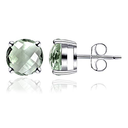 Green Amethyst 3.55 Ct Round 925 Sterling Silver Stud Earrings Christmas Gifts For Women By Orchid Jewelry Green Amethyst 3.55 Ct Round 925 Sterling Silver Stud Earrings Christmas Gifts For Women By Orchid Jewelry