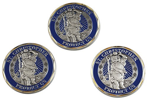 Forge St. Christopher Protect Us Challenge Prayer Coin  Value Pack   3 Pack