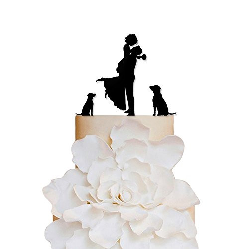 Personalized Cake Toppers Bride and Groom With Dogs Wedding Cake Toppers Wedding Decoration Acrylic Cake Topper for Special Events