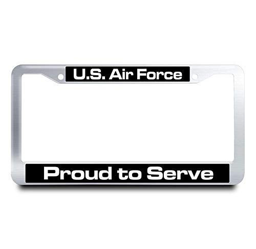 AUdddflicenshf U.S. Air Force Proud to Serve License Plate Frame Tag Holder Aluminum License Plate Cover plus 2 Aluminum Screw Caps Silver AUdddflicenshf U.S. Air Force Proud to Serve License Plate Frame Tag Holder Aluminum License Plate Cover plus 2 Aluminum Screw Caps Silver