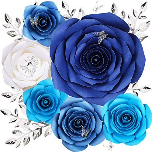 Paper Flowers Decorations for Wall Large 3D Artificial Fake Flower Wall Decor Baby Girl Boy Nursery Room Bridal Shower Wedding Centerpiece Party Backdrop