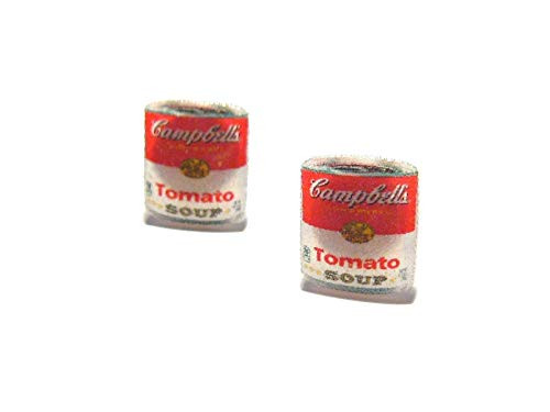 Mini Tomato Soup Stud Earrings - Tiny Food Jewelry