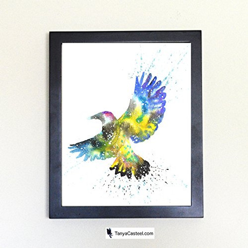 Flicker Woodpecker Galaxy Spirit Animal Art Print from Watercolor Painting Flicker Woodpecker Galaxy Spirit Animal Art Print from Watercolor Painting