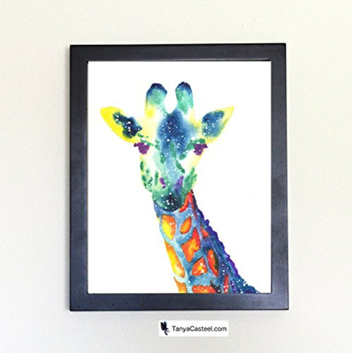 Giraffe Galaxy Spirit Animal Art Print from Watercolor Painting Giraffe Galaxy Spirit Animal Art Print from Watercolor Painting