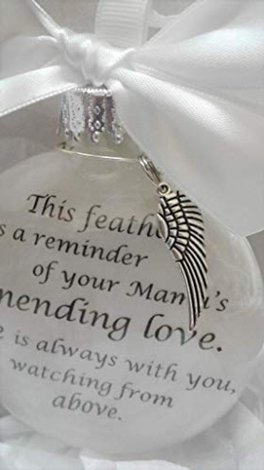 Mamas Unending Love Mom Memorial Sympathy Gift Loss of Mother Ornament and Angel Wing Feather Charm Mamas Unending Love Mom Memorial Sympathy Gift Loss of Mother Ornament and Angel Wing Feather Charm