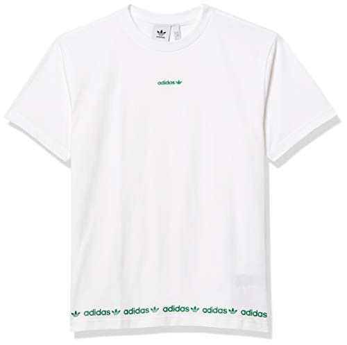 adidas Originals mens Linear Logo Repeat Shorts Sleeve Tee White X-Large adidas Originals mens Linear Logo Repeat Shorts Sleeve Tee White X-Large