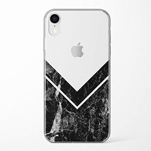 Casely iPhone XR Phone Case - Sleek Black Marble V Clear Case - 360 Degree Coverage for Your Phone - Precise Cutouts 1mm Raised Lip Camera Protection - Classic