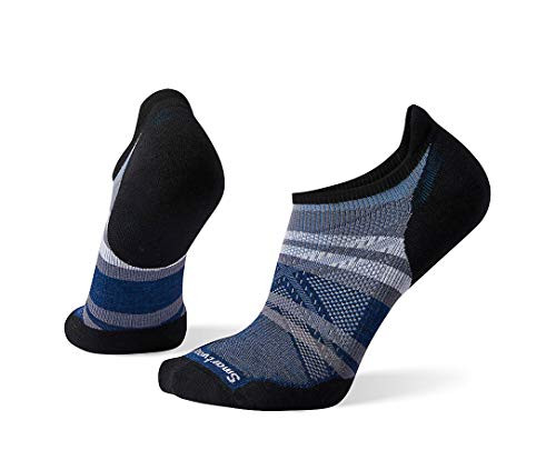 Smartwool Mens PhD Run Pattern Micro Light Elite Merino Wool Socks White Medium