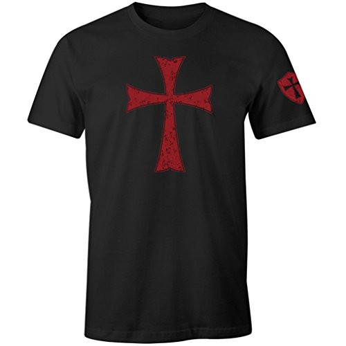 Knights Templar Crusader Cross Mens T Shirt  Black 2XL