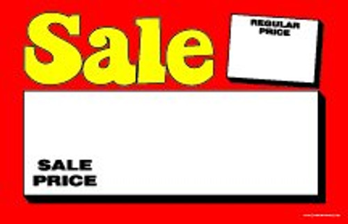 CYA500 Sale Price Regular Price Retail Price Cards Signs - Red and Yellow Pack of 100 Cards - Business Store Signage 7 inch x 11 inch CYA500 Sale Price Regular Price Retail Price Cards Signs - Red and Yellow Pack of 100 Cards - Business Store Signage 7 inch x 11 inch