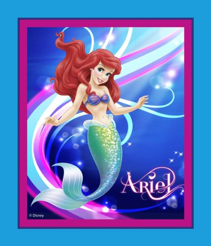 Springs Creative - Fabric Disney Mermaid Panel Fabric, Sold by The Yard, 43/44-Inch, Turquoise