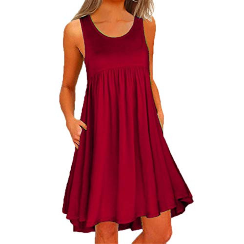 Xinantime Womens O Neck Casual Lace Sleeveless Above Knee Dress Loose Party Mini Dress RedXXXXXL Xinantime Womens O Neck Casual Lace Sleeveless Above Knee Dress Loose Party Mini Dress RedXXXXXL
