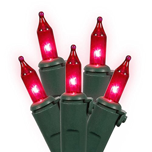 Vickerman W5G1008 100LT EC Lock Set String Lights with Grey Wire, 5" x 46', Pink