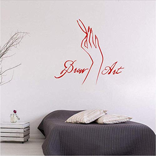 iofjs Beauty Tool Brow Art Tweezers Salon Signboard Wall Sticker Beauty Salon Poster Mural Hands Eyebrows Nail Room Decor 57X60Cm