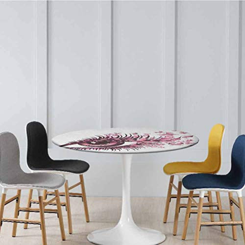 ThinkingPower Round Tablecloth Fairy Female Eye with Butterflies Eyelashes Mascara Stare Party Makeup Durable Table Cloth No Fabric Draping Down for Puppy to Grab Pale Pink Purple Diameter - 31 Inch