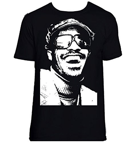 Custom Kingdom Mens Stevie Wonder T-Shirt  XL Black